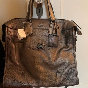 Coach Ryder Metallic Satchel